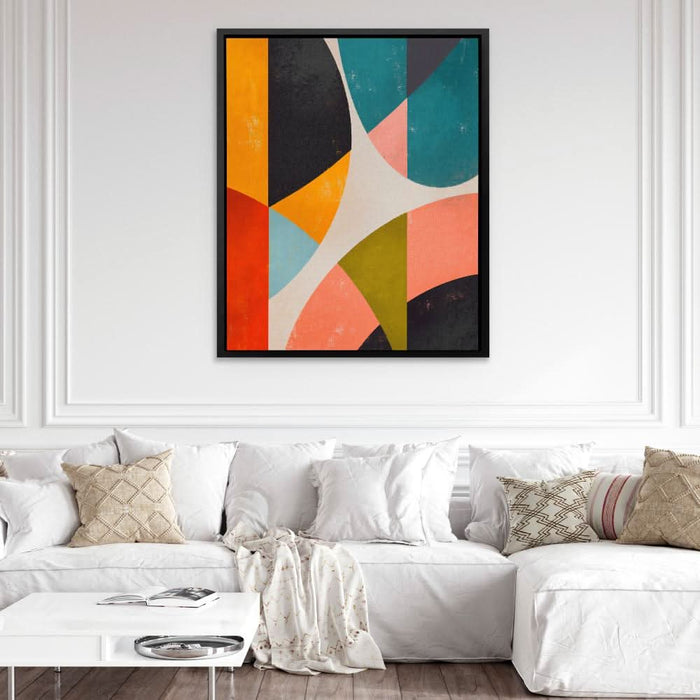 Split Circles - Yellow Wall Art for Bathroom