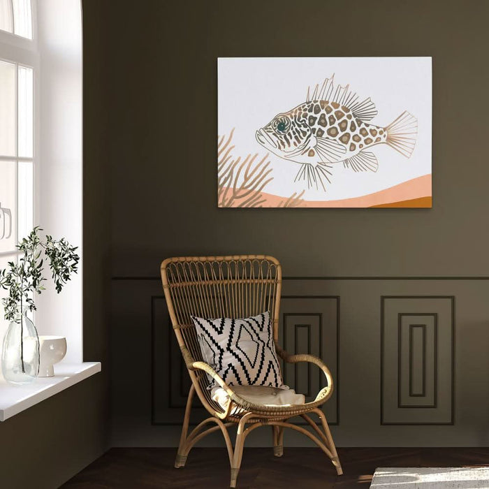 Spotted Rock Fish - Simple Wall Art in Black Frame