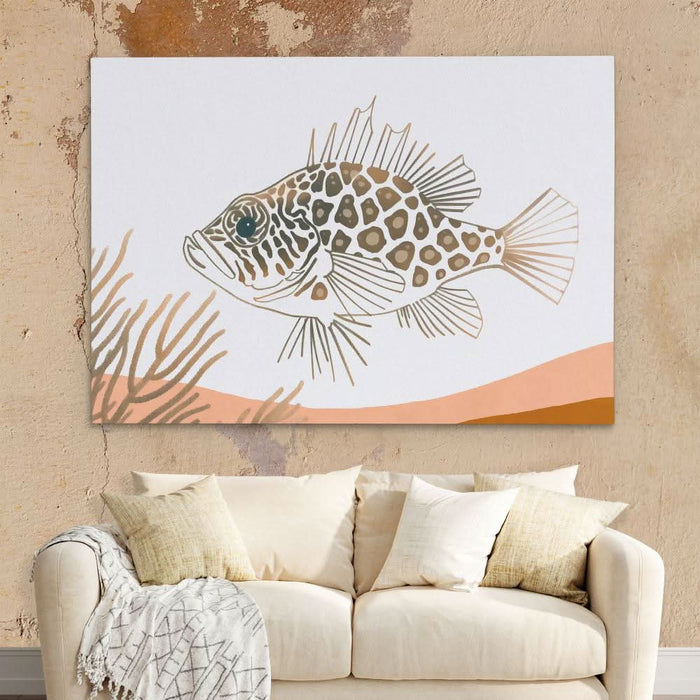 Spotted Rock Fish - Coastal Wall Art in Black Frame