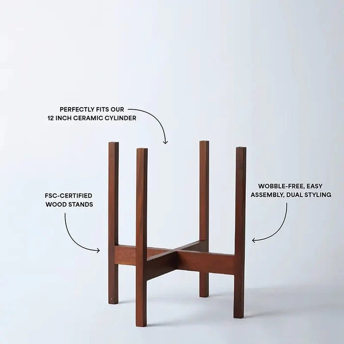 Square - Leg Mahogany Plant Stand — Adjustable Height, Indoor/Outdoor - Ed's Plant Shop