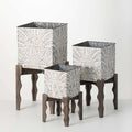 Square Metal Floral Planters