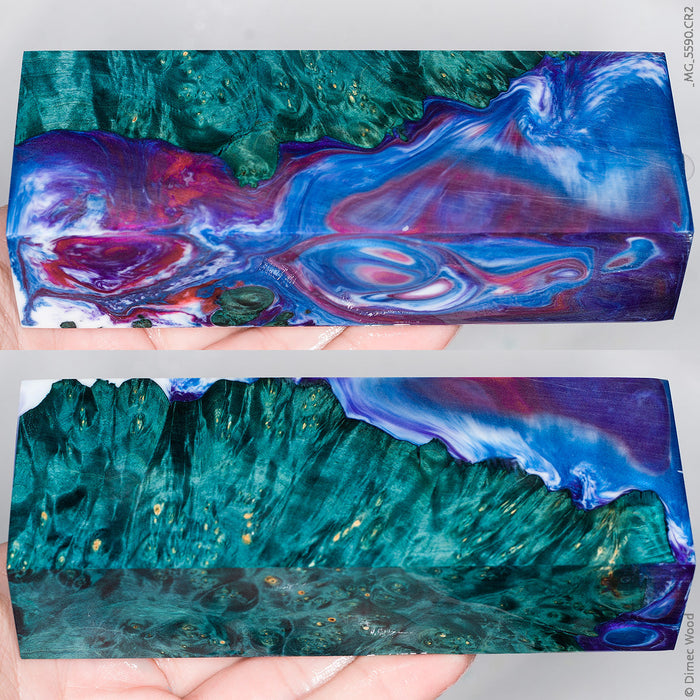 Stabilized hybrid wood box elder burl block