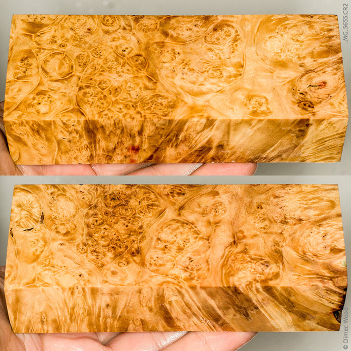 Stabilized natural box elder burl wood block