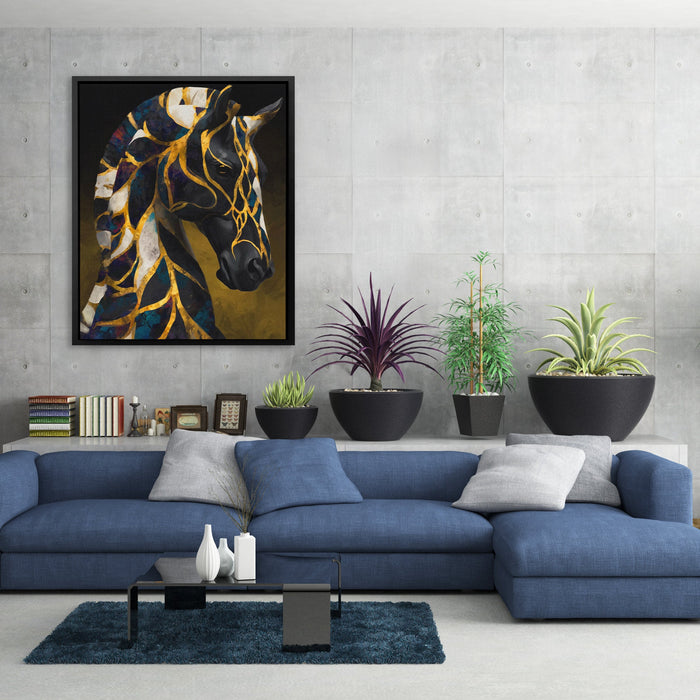 Stallion Midnight Fragments - Luxury Wall Art