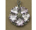 Sterling Silver Hearts Amethyst Pendant