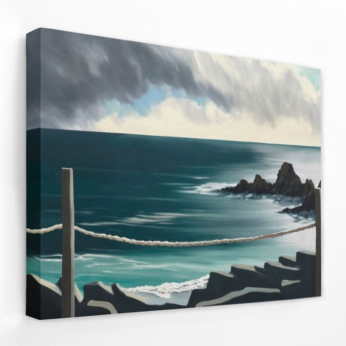 Stormy Bridge View - Coastal Canvas Wall Art