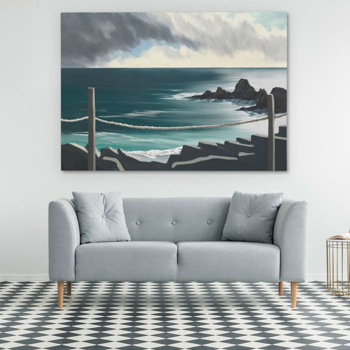 Stormy Bridge View - Large Canvas Print