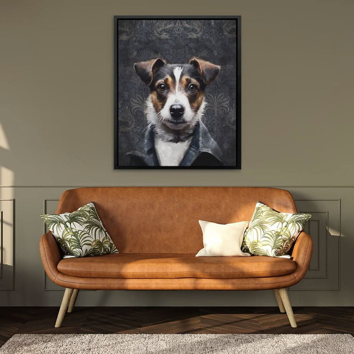 Stylish Doggy - Dog Wall Art in Black Frame