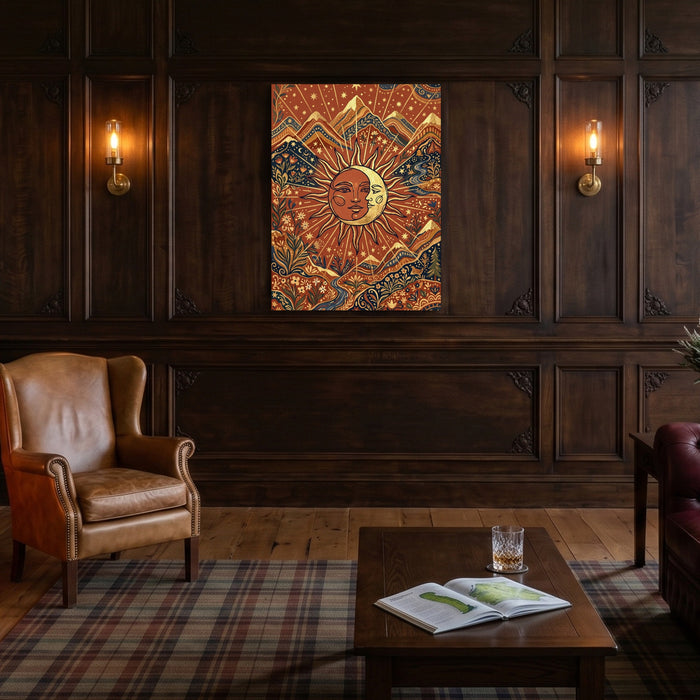 Sun Moon Harmony — sun moon harmony sq old money room 1port flush print