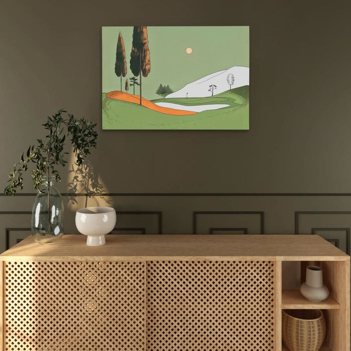 Sunday Golf - Landscapes Wall Art in Black Frame