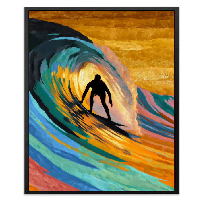 Surfer Constructivist Wave canvas wall art, room view