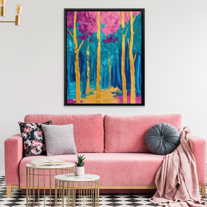 Surreal Gold and Pink Forest - Large Canvas Print