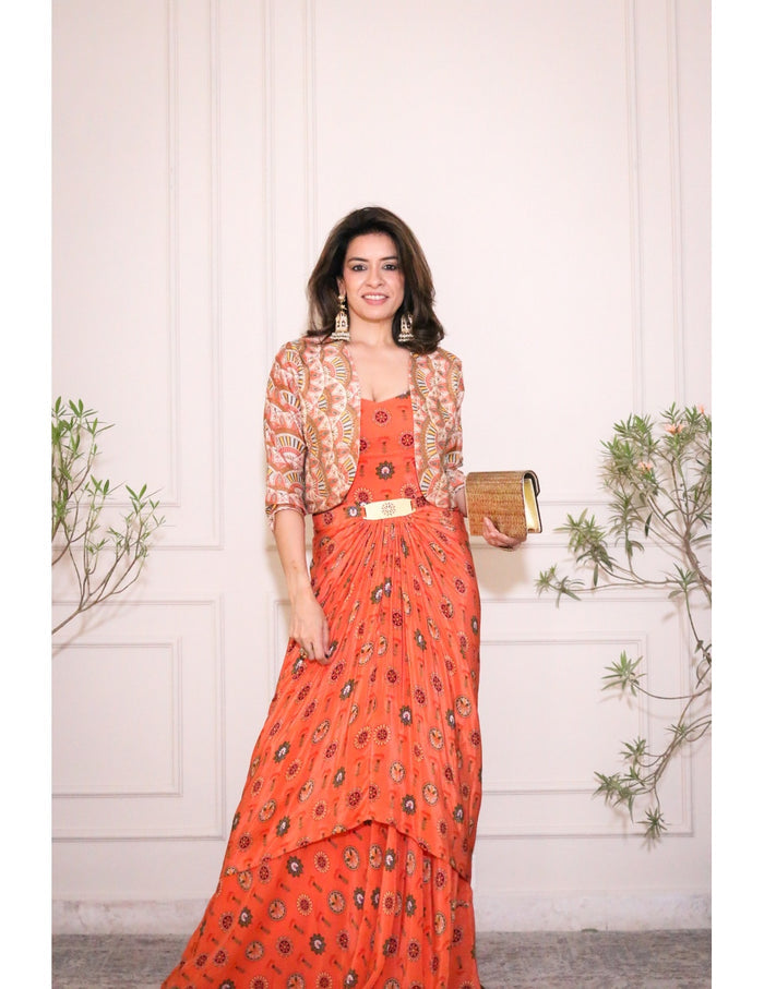 Taarani Drape Dress Set