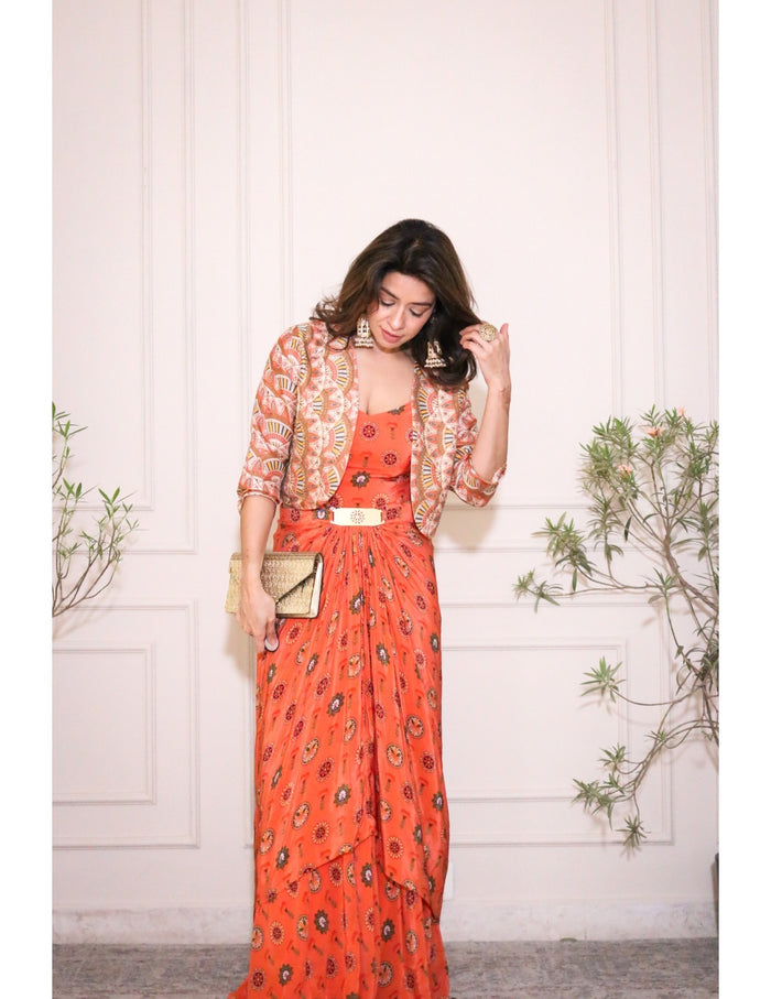 Taarani Drape Dress Set