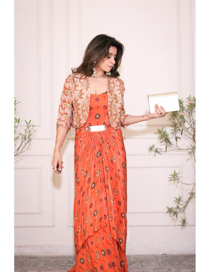 Taarani Drape Dress Set