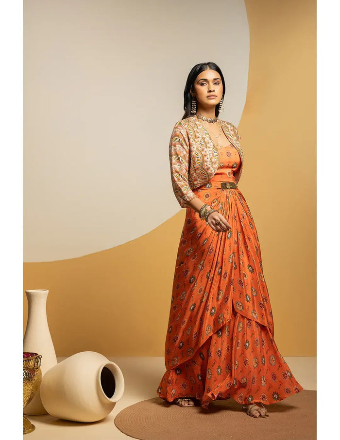 Taarani Drape Dress Set
