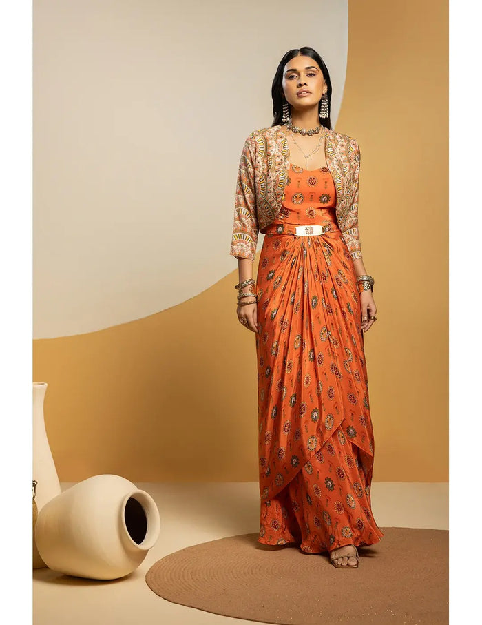 Taarani Drape Dress Set
