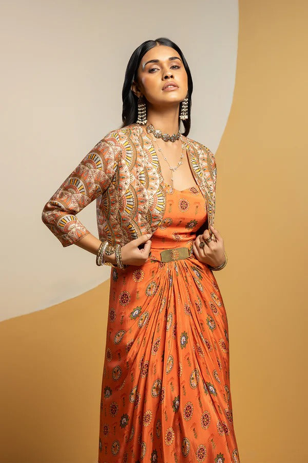 Taarani Drape Dress Set