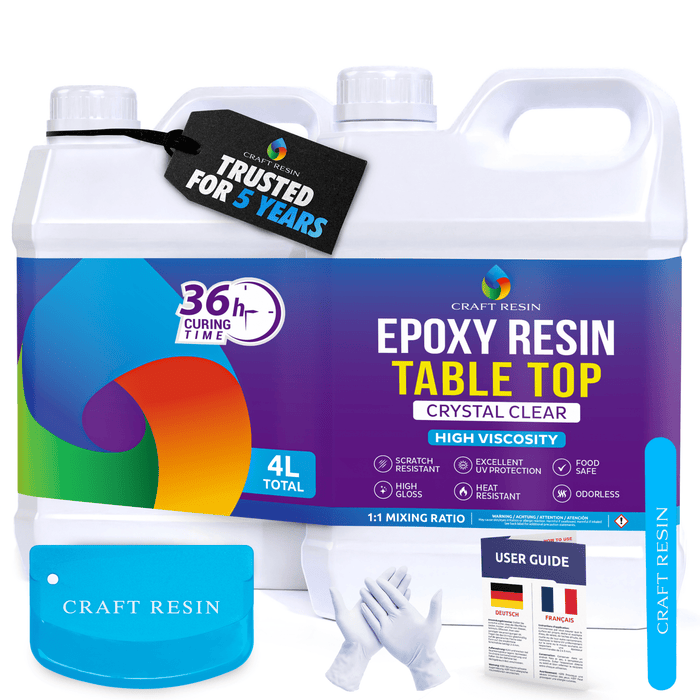 Table Top Epoxy Resin Kit 4L (1:1) | Ultra-Clear, Self-Leveling, UV Resistant