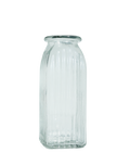 Tall Clear Ribbed Vase Clear