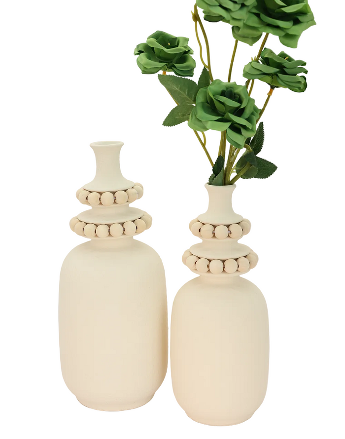 Terra Blanc- Tall Totem Vase Beige