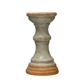 Terra-cotta Pillar Holder, Heavily Distressed Finish, Mint Color (Holds 3" Pillar)