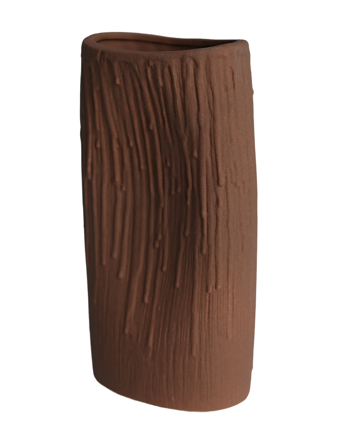 terra forge textured column vase