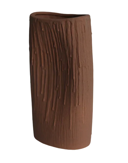 terra forge textured column vase