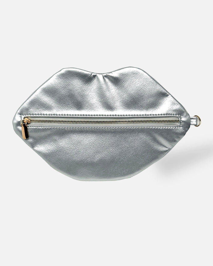 The Blake Lip-Shaped Makeup Pouch by David Stesner ArtHouse — red white makeup, side angle