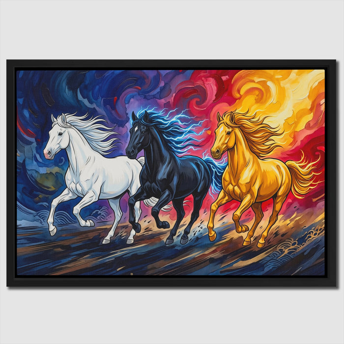 Three Horses Aflame canvas wall art