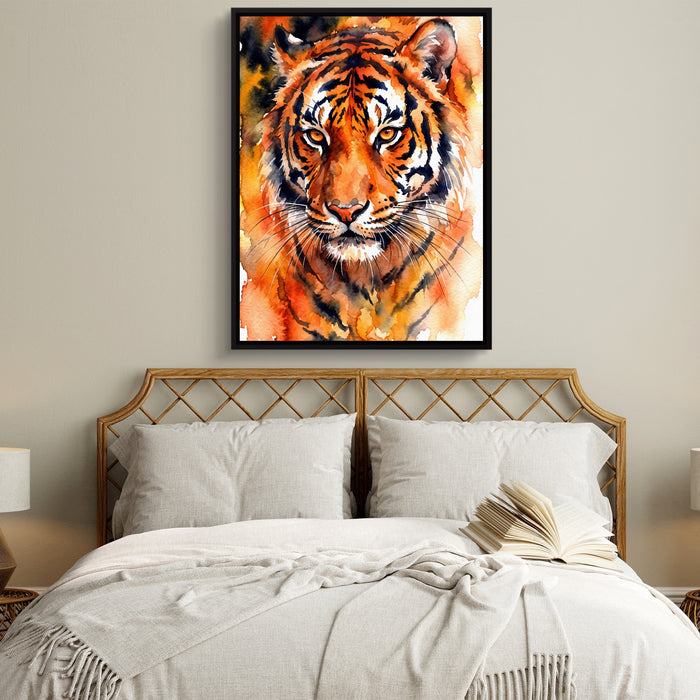 Tiger Burning Bright — tiger burning bright sq white bedroom 1port framed black