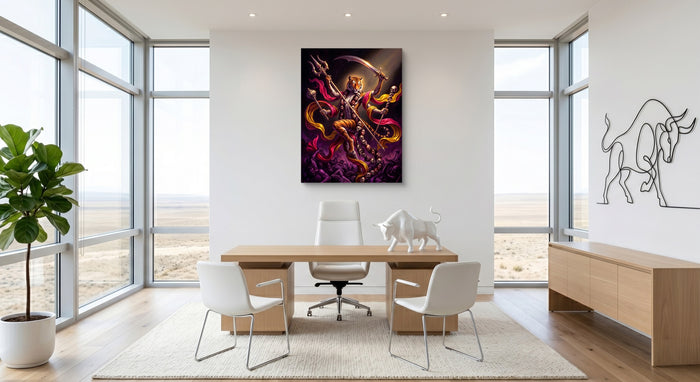 Tiger Deity Conquers — tiger deity conquers office space with furniture 1port flush print