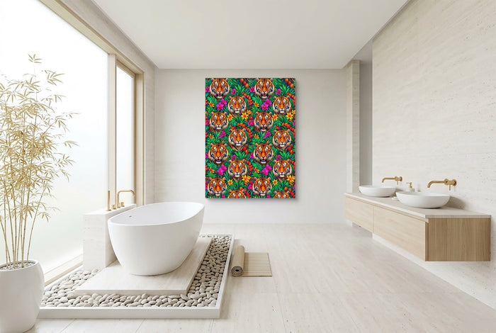 Tiger Jungle Bloom - Luxury Wall Art
