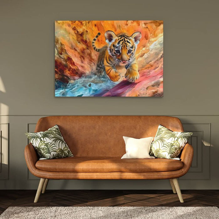 Tiger Trance - Tiger Wall Art in Black Frame