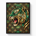 Tiger's Emerald Roar - Luxury Wall Art