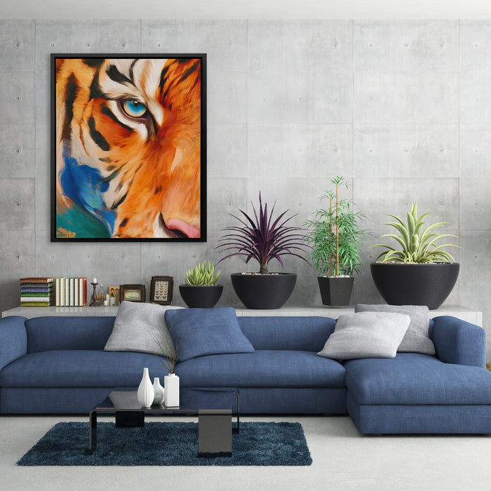 Tiger's Sapphire Soul - Luxury Wall Art