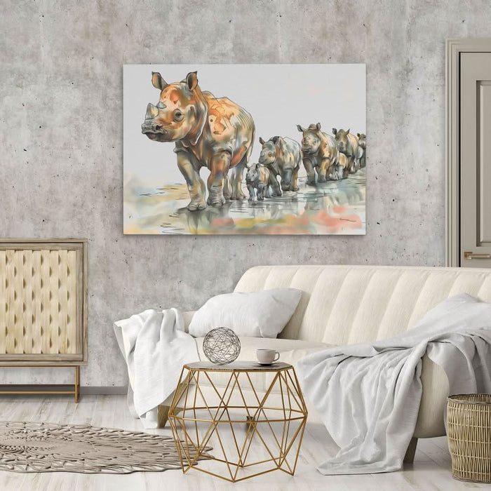 Trail of Horns - Brown Nature Canvas Print