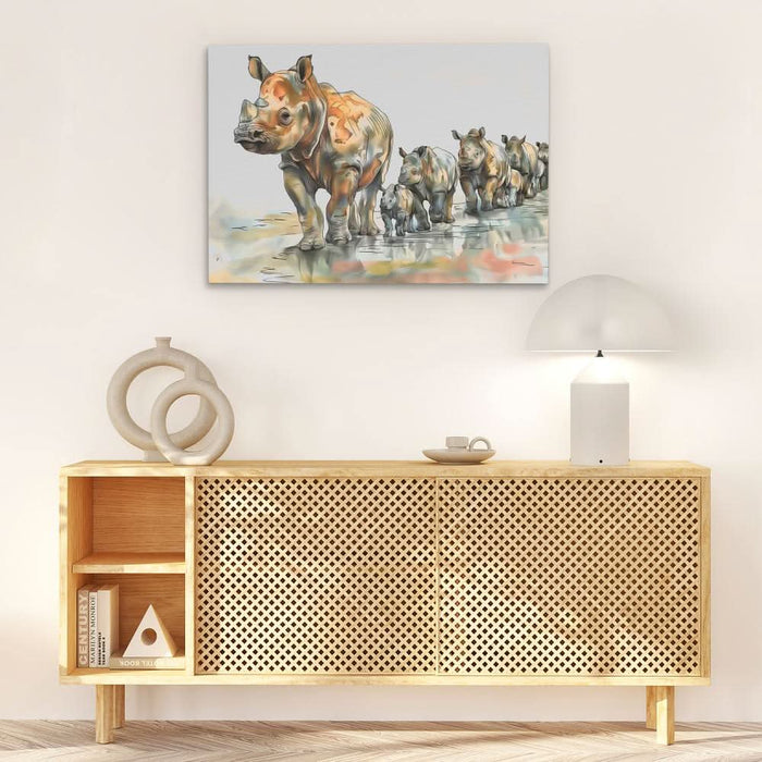 Trail of Horns - Brown Canvas Wall Art