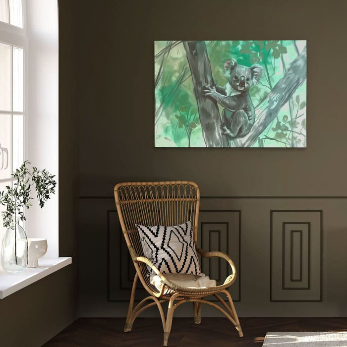 Tree Climbing Koala - Large Canvas Print