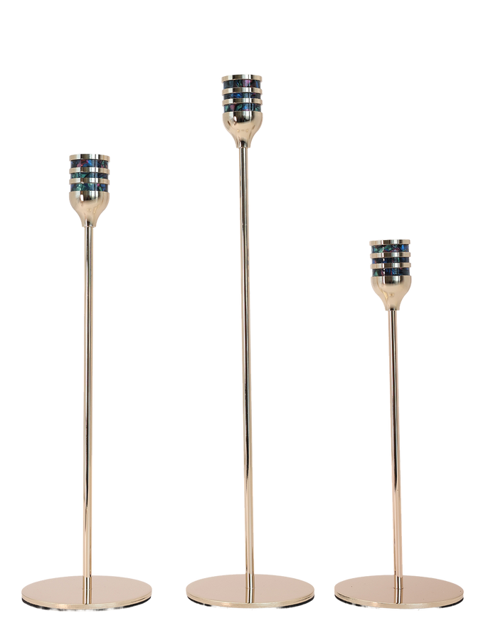 Trinity Luxe Taper Candle Holders -Set of 3