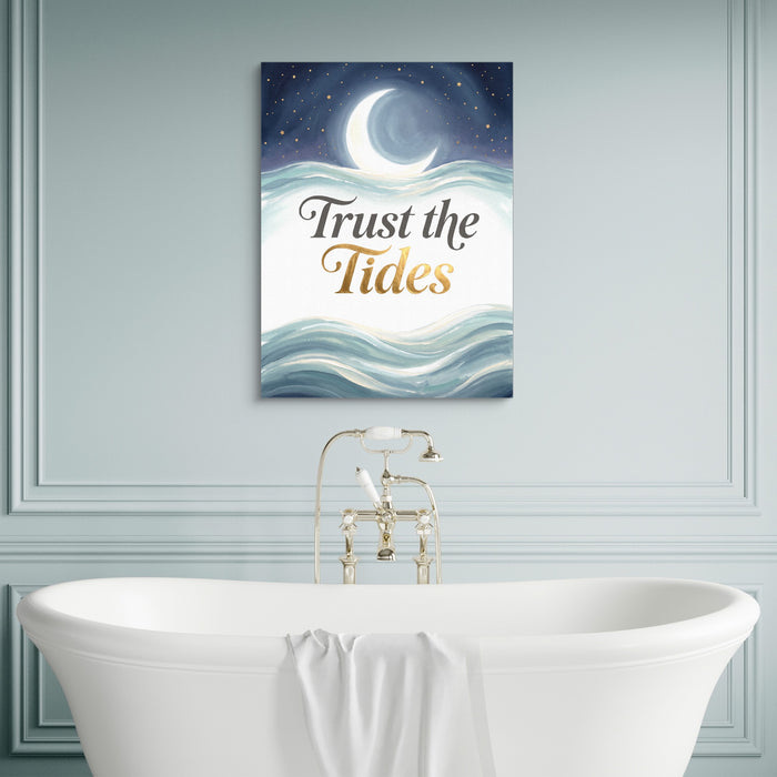 Trust The Tides — trust the tides sq luxury bathroom wall 1port flush print
