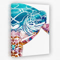 Turquoise Turtle - Beach House Canvas Wall Art