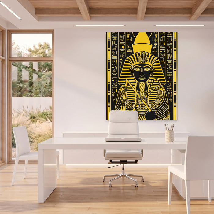 Tutankhamun Gold Regalia canvas wall art, room view