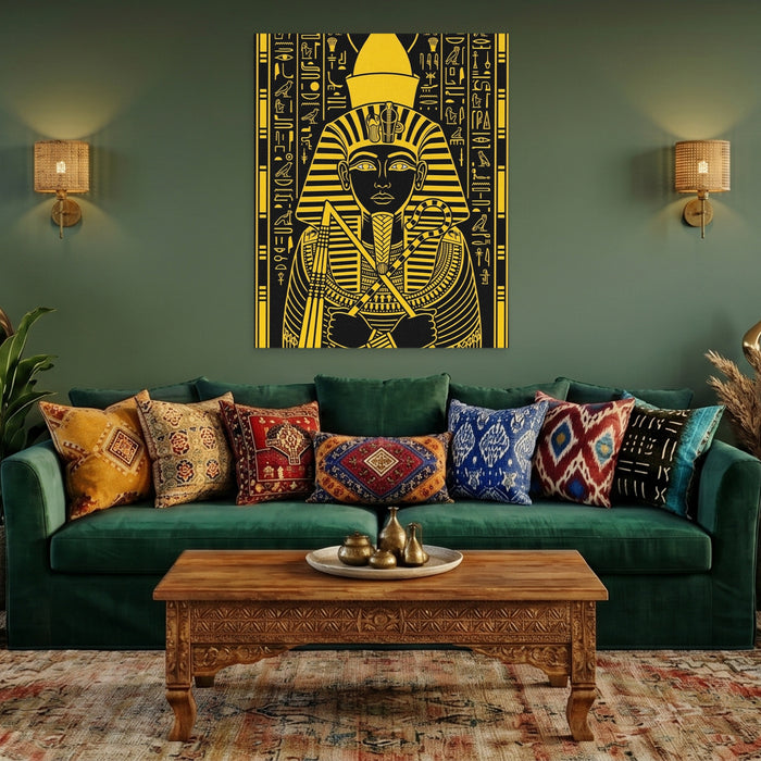 Tutankhamun Gold Regalia canvas wall art, room view
