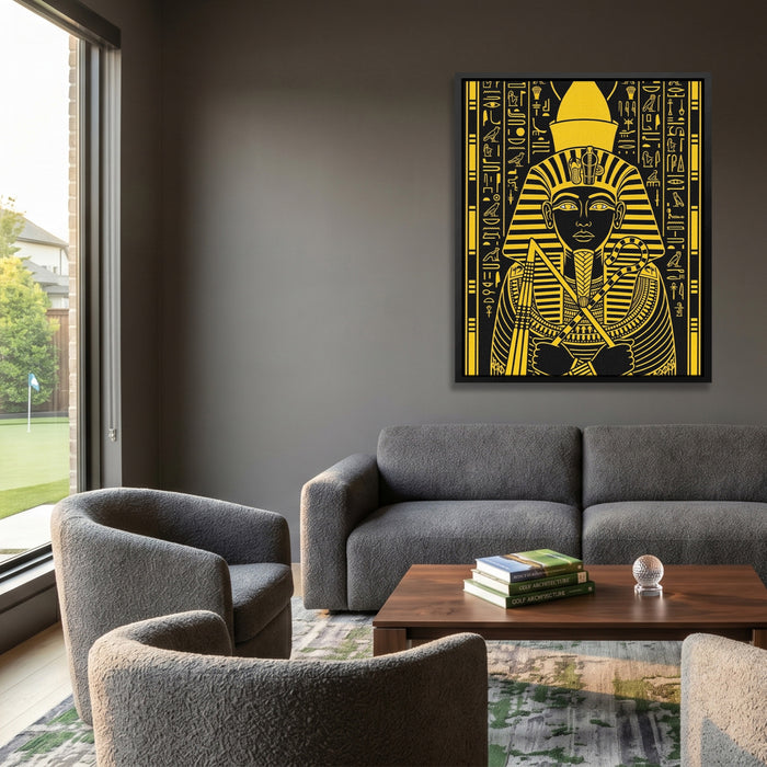 Tutankhamun Gold Regalia canvas wall art, room view