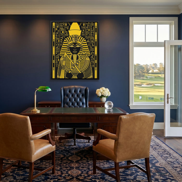 Tutankhamun Gold Regalia canvas wall art, room view