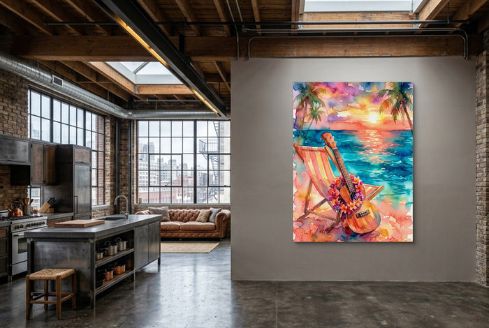 Ukulele Beach Sunset - Luxury Wall Art