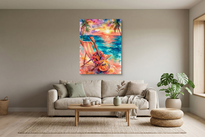 Ukulele Beach Sunset - Luxury Wall Art