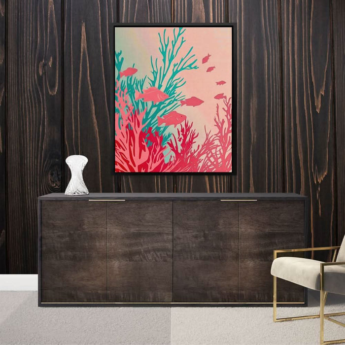 Underwater Paradise - Coastal Wall Art in Black Frame
