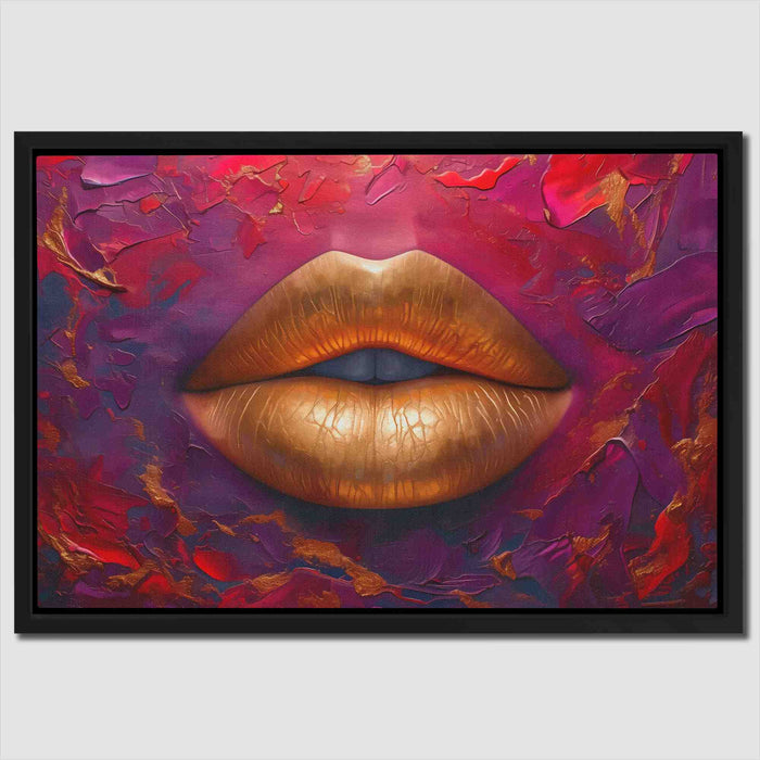 Velvet Gold Lips - Luxury Wall Art